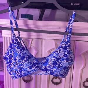 SHEIN Blue Floral Women's Bra